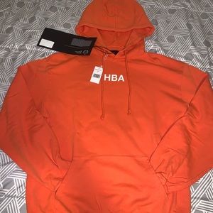 NWT HOOD BY AIR Orange Logo Hoodie Size S